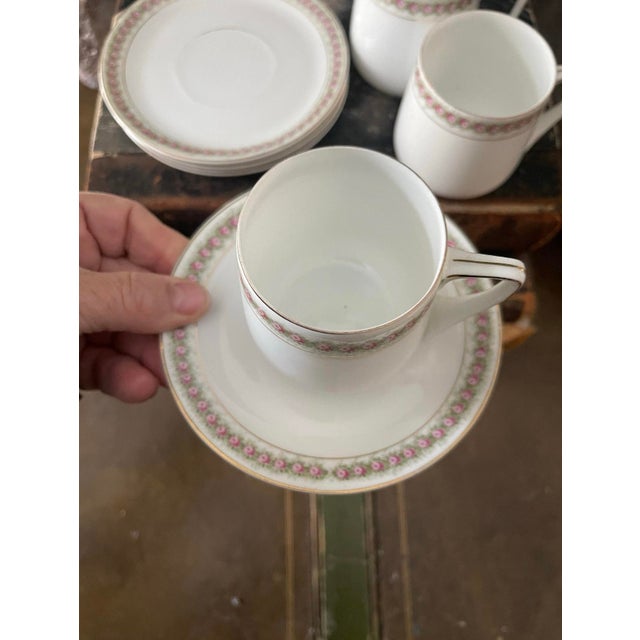 A lovely set of art, deco, teacup and saucer, by high-end Rosenthal presented on a crisp white with a tiny pattern of...
