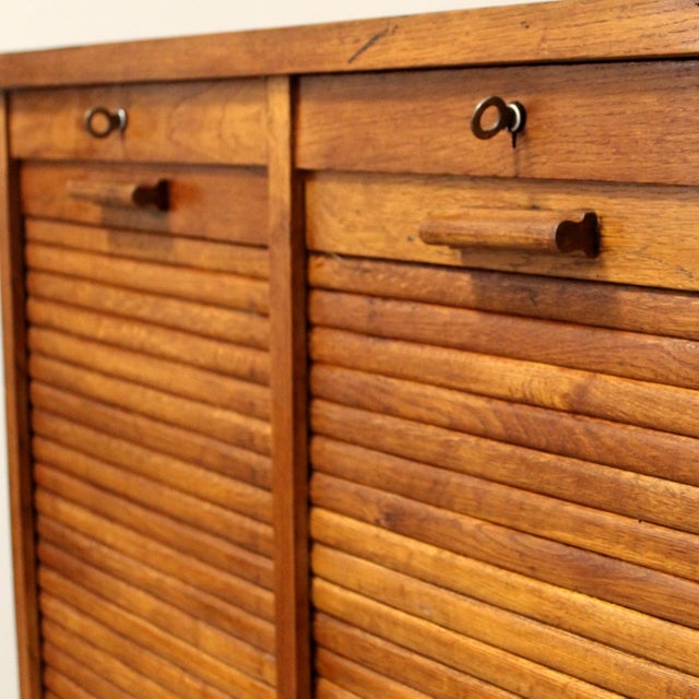 Vintage Filing Cabinet in Oak, 1930s For Sale - Image 10 of 11