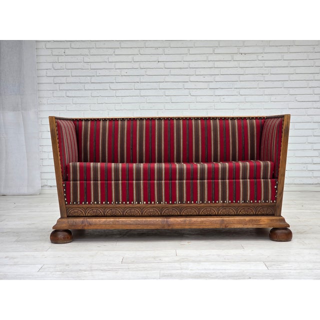 Vintage Danish Two-Seater Sofa in Wool and Oak, 1960s For Sale - Image 11 of 18