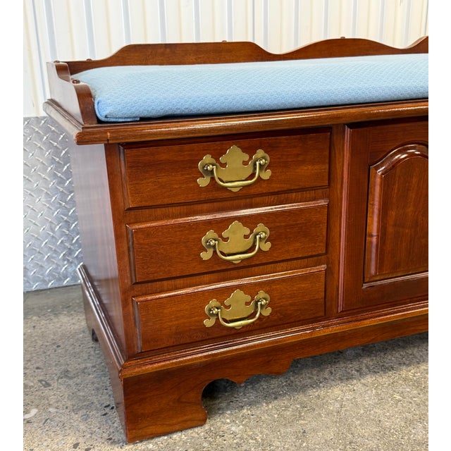 1990s Late 20th Century Lane Furniture Chippendale Cedar Blanket Chest / Bench For Sale - Image 5 of 10
