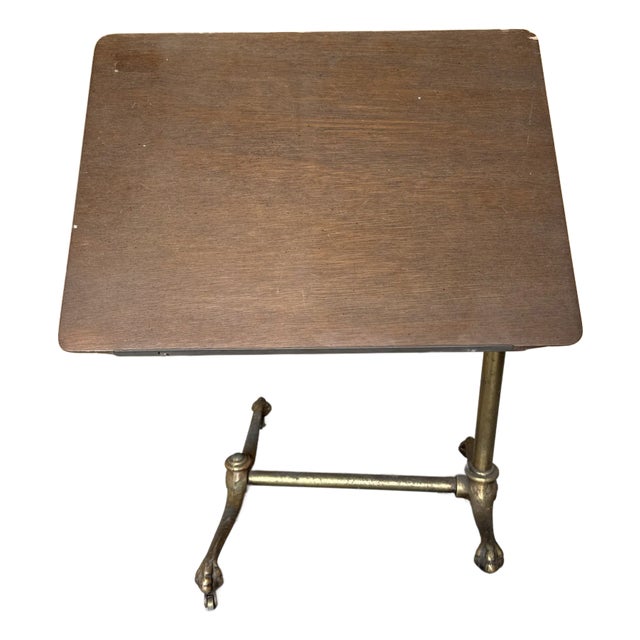 Ar Swenson Brass Adjustable Paw Footed Desk Table For Sale