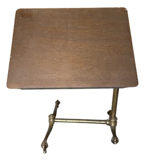 Ar Swenson Brass Adjustable Paw Footed Desk Table