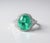 Contemporary 18k White Gold Large Oval Emerald Diamond Ring, Size 6.5 For Sale - Image 3 of 3