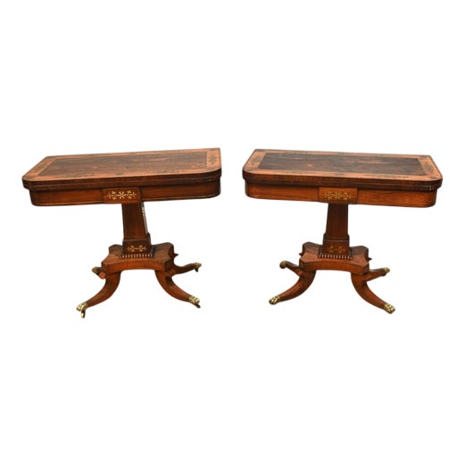 Antique Regency Card Tables, 1810, Set of 2 For Sale