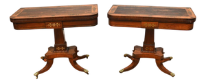 Antique Regency Card Tables, 1810, Set of 2