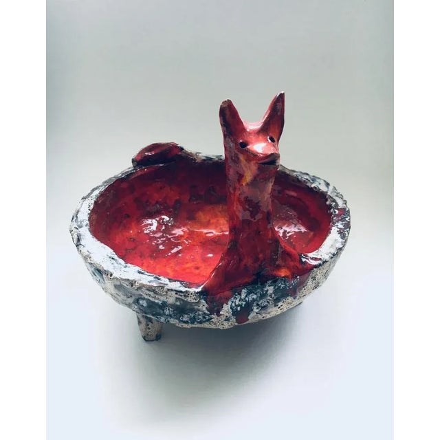 Mid-Century Art Ceramic Mystical Figural Dish, Belgium, 1960s For Sale - Image 4 of 10