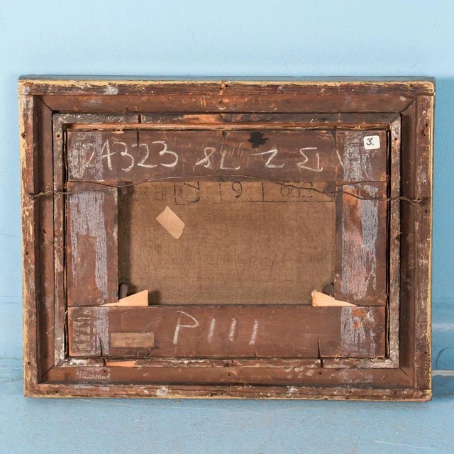 Wood Antique 19th Century Original English Landscape of Abbey Ruins Oil Painting For Sale - Image 7 of 8