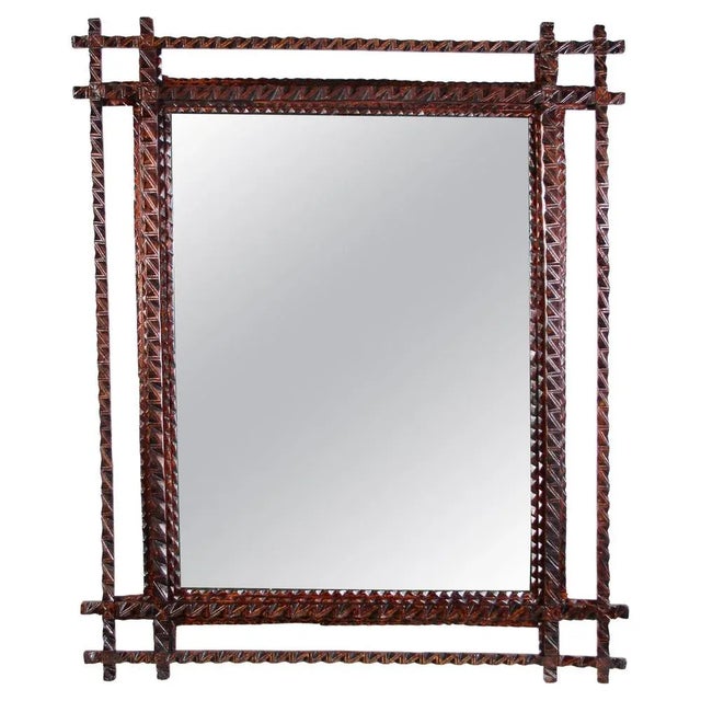 Tramp Art Wall Mirror, Austria, 1880s For Sale - Image 17 of 17