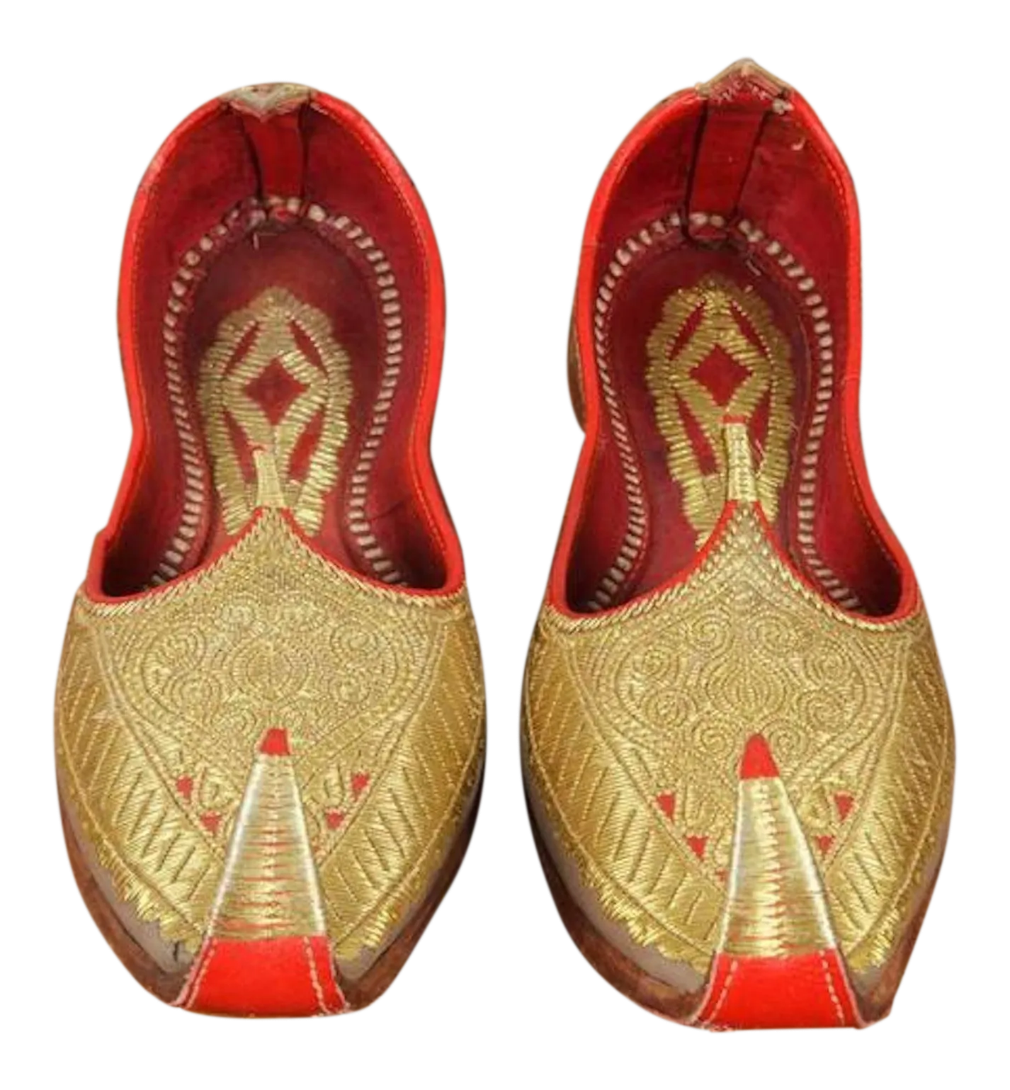 red embroidered shoes
