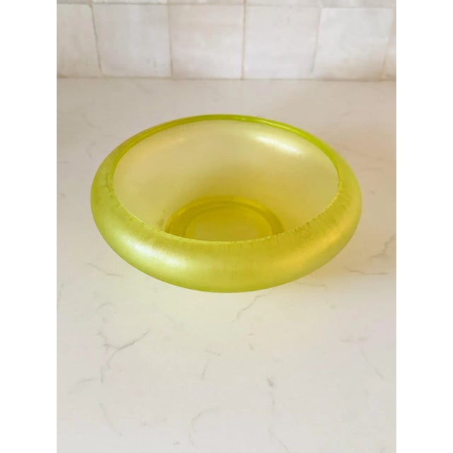 Stunning Antique 1920s Fenton Stretch Glass centerpiece bowl in Topaz. This beautiful bowl has a matte look to the finish,...