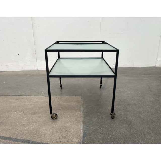 Mid-Century Modern German Minimalist Bar Cart Trolley by Herbert Hirche for Holzäpfel, 1960s For Sale - Image 18 of 18