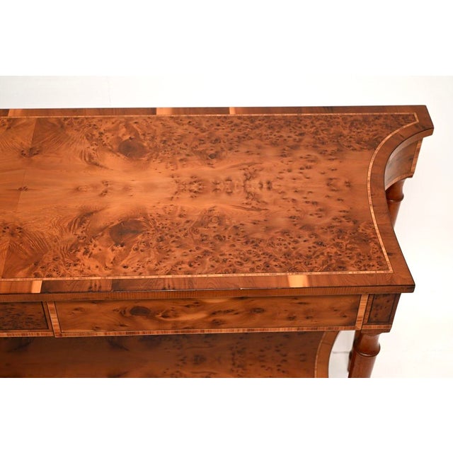 1930s Large Antique Inlaid Yew Wood Console Table, 1930 For Sale - Image 5 of 11