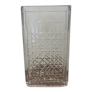 Mid-Century Orrefors Crystal Vase by Ingeborg Lundin For Sale