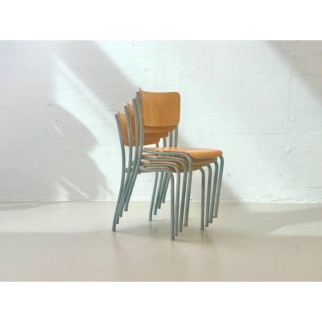 Brown Stacking Chair from Stella, Switzerland, 1950s For Sale - Image 8 of 17
