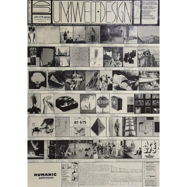 Umwelt Design is a vintage offset poster on paper realized by Unknown Artist in 1975. Good condition and aged. Print:...