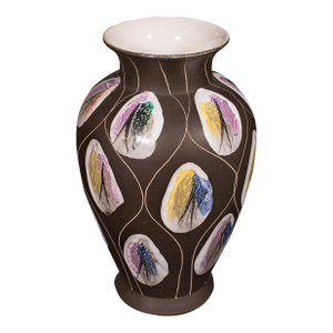 Vintage Flower Vase, German, Matte Ceramic, Display Urn, Mid Century, Circa 1960