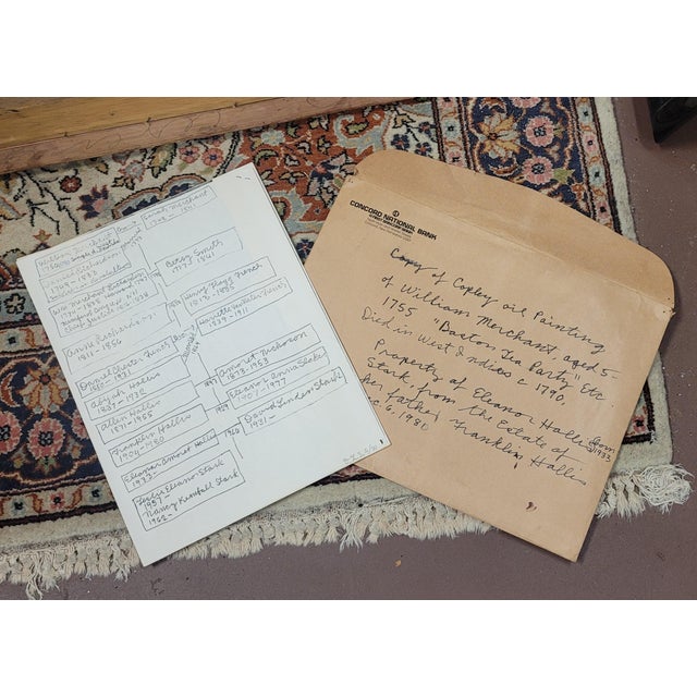 Vintage Oil Painting of a Colonial Noble William Merchant 1755 For Sale In Philadelphia - Image 6 of 13