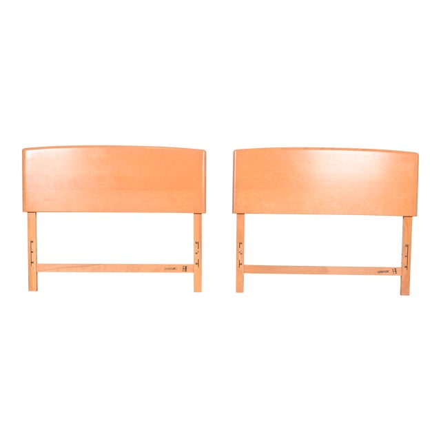 Heywood Wakefield Mid-Century Modern Birch Twin Size Headboards, Pair For Sale