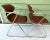 Mid-Century Modern Pair of 1970s Brown Vinyl and Chrome Stacking Chairs For Sale - Image 3 of 11