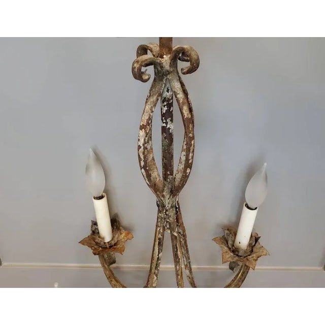 Antique Egyptian Wrought Iron Electrified Chandelier For Sale In Dallas - Image 6 of 11
