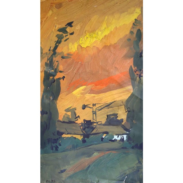 *** ABOUT THIS PAINTING *** * TITLE: ""Colorful sunset"" * ARTISTS: Litvinov Oleg Arkad'yevich * SIZE: 35x61.5...