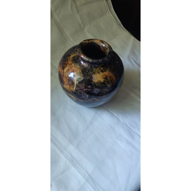 Stunning coloring vintage authentic marble base. Can be used as a minimalist decor item or as an actual face. Dark brown...