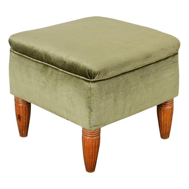 French Art Deco Square Footstool For Sale - Image 11 of 11