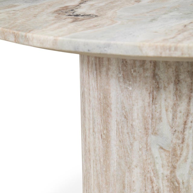 Aurora Marble Pedestal Modern Coffee Table For Sale In Los Angeles - Image 6 of 6