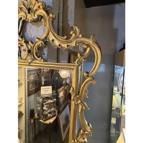 Vintage Italian Rococo Gilt Wood Mirror by Palladio For Sale - Image 9 of 11