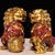 Traditional Pair of Vintage Cloisonné Enamel Guardian Lions – Gilt Bronze Jing Lions With Cub & Ball For Sale - Image 3 of 9