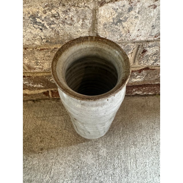 Off White Ceramic Pottery Vase For Sale In New York - Image 6 of 11