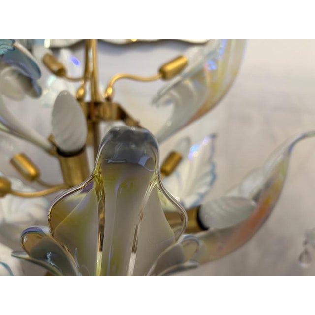 Glass Wings of Freedom Chandelier in Murano Glass by Franco Luce, 1980s For Sale - Image 7 of 15