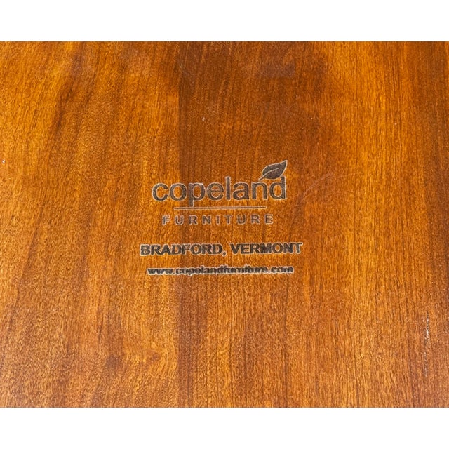 Wood Copeland Audrey Extendable Round Cherry Wood Dining Table W/ Extension Leaf For Sale - Image 7 of 11