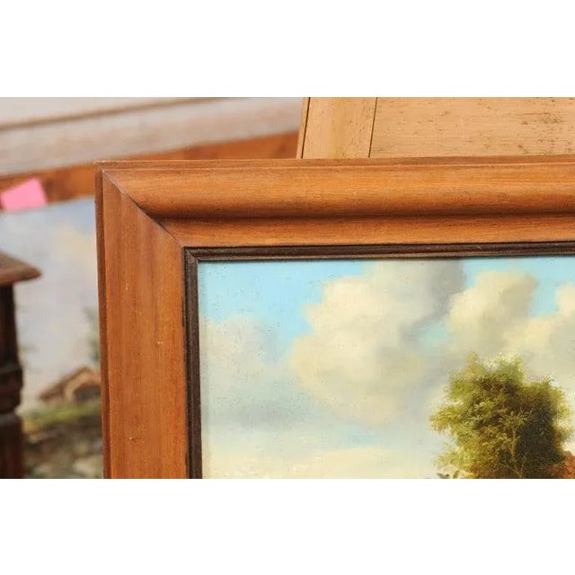 1850s French Oil on Panel Baryard Painting with Ducks and Vibrant Colors For Sale - Image 4 of 12