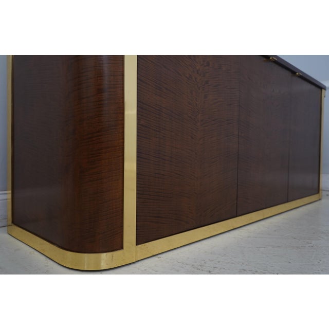 Mid Century Modern Tiger Maple Credenza Cabinet For Sale - Image 9 of 17