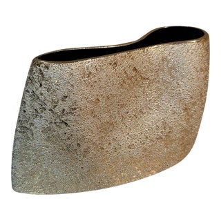 Contemporary Decorative Ceramic Decorative Vase Silver Texture For Sale