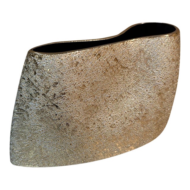 Contemporary Decorative Ceramic Decorative Vase Silver Texture For Sale
