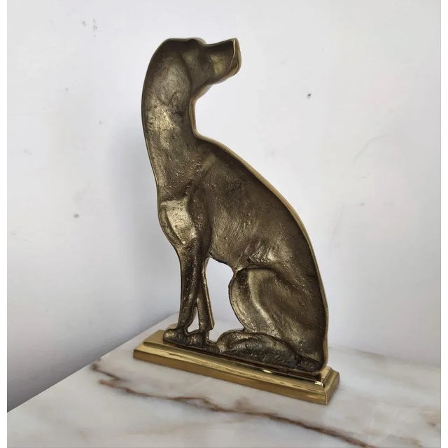 Italian Gilt Brass Setter Dog Door Stop or Bookend, 1970s For Sale - Image 4 of 7