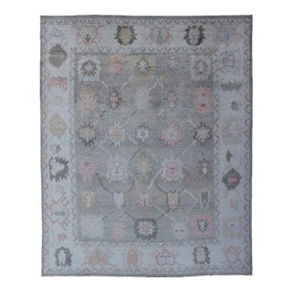 Turkish Oushak Rug Medallion Design by Keivan Woven Arts, 9' X 11'9 For Sale
