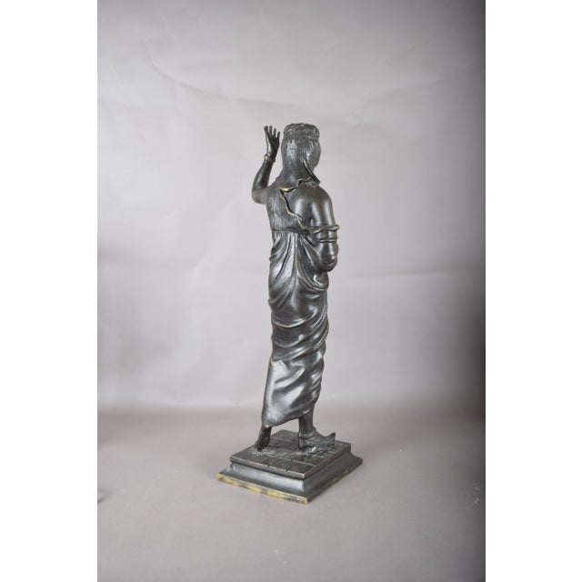 Egyptian Revival Female Figure in Patinated Metal, 1920s For Sale - Image 9 of 15