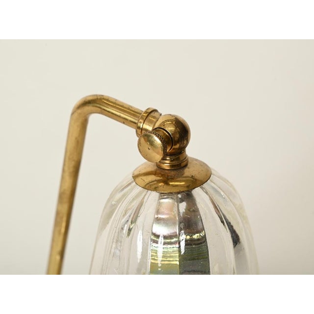 Gold Bellflower Adjustabe Table Lamp in Murano Glass and Brass by Ercole Barovier, Italy, 1940s For Sale - Image 8 of 17