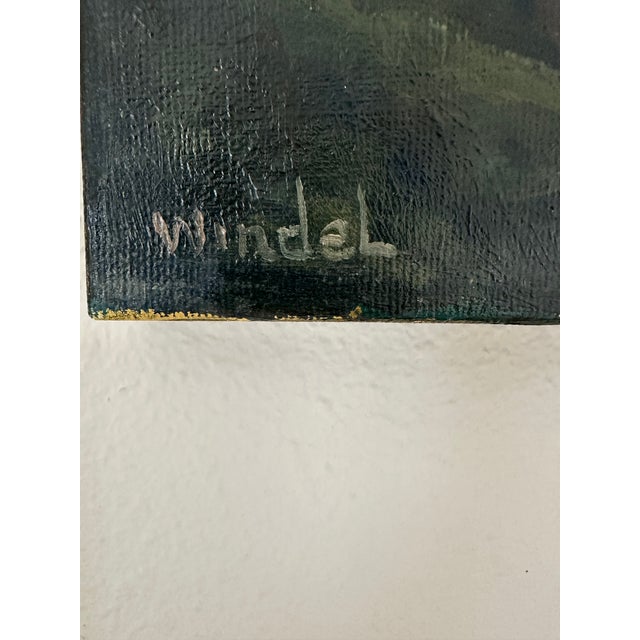 Wood Vintage Signed Mid-Century Plein Air Landscape Oil Painting For Sale - Image 7 of 9