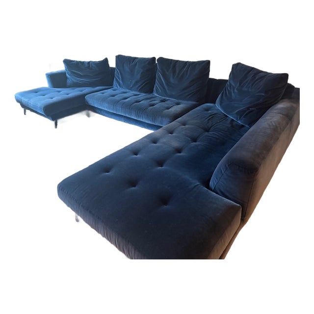 Roche Bobois Symbole Velvet Sectional For Sale