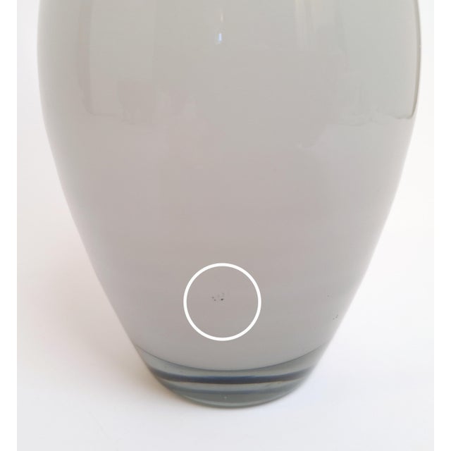 Gray Large Swedish Glass Vase by Bengt Orup for Johansfors Glasbruk, 1950s For Sale - Image 8 of 10