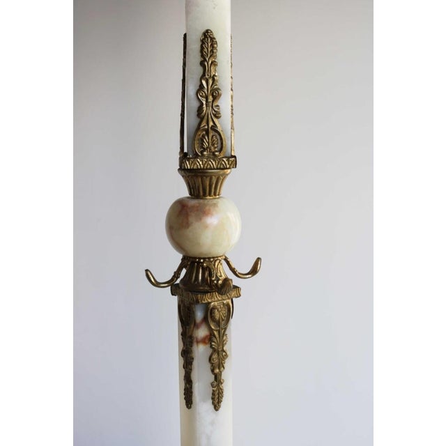 Italian Ornate Antique Brass & Onyx Square Marble Coat Hat Rack Hall Tree Stand For Sale - Image 12 of 14