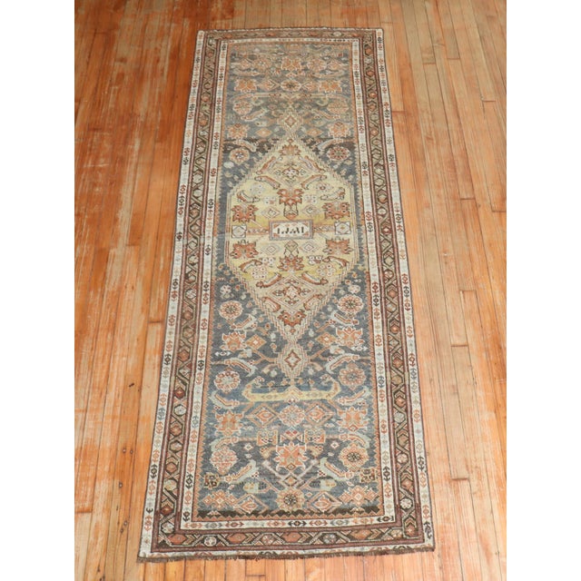 Early 20th Century Kurdish Antique Persian Medallion Runner - 2'10" x 8' For Sale - Image 5 of 10