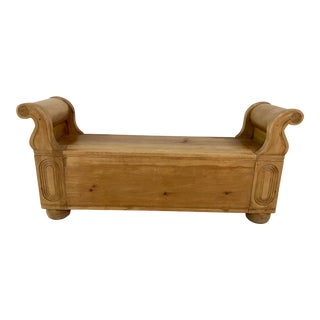 Vintage Pine Storage Bench For Sale
