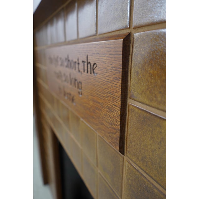 Stickley Tiled Mission Oak Fireplace Mantle For Sale - Image 9 of 14