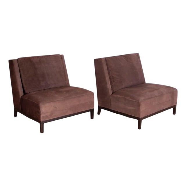 Pair of French Christian Liaigre "Latin" Slipper Chairs For Sale