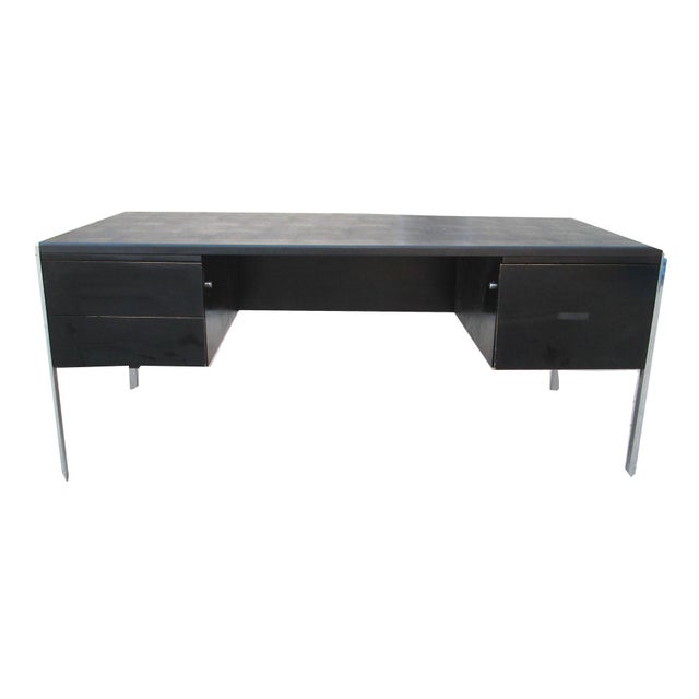 Stow & Davis Chrome Minimalist Executive Desk | Chairish